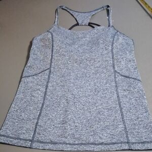 Zella Sz Small Light Gray Racerback Tank Top Padded Built In Bra